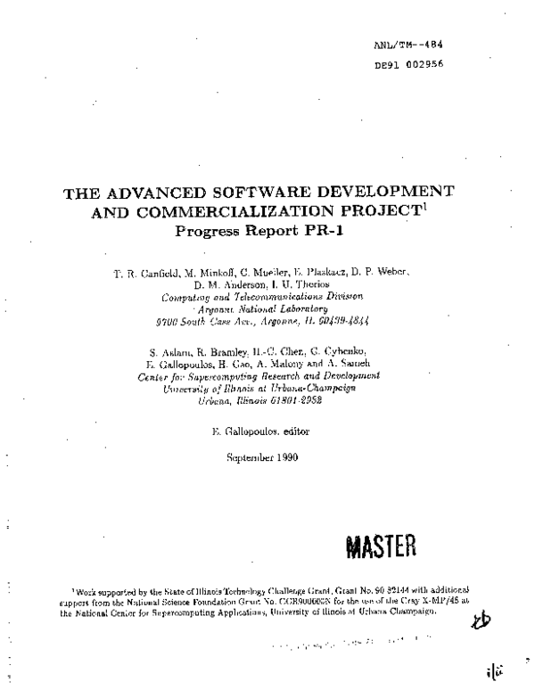 (PDF) The Advanced Software Development and Commercialization Project ...