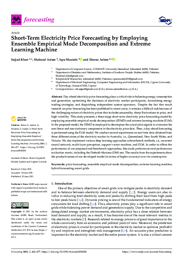 (PDF) Short-Term Electricity Price Forecasting by Employing Ensemble ...