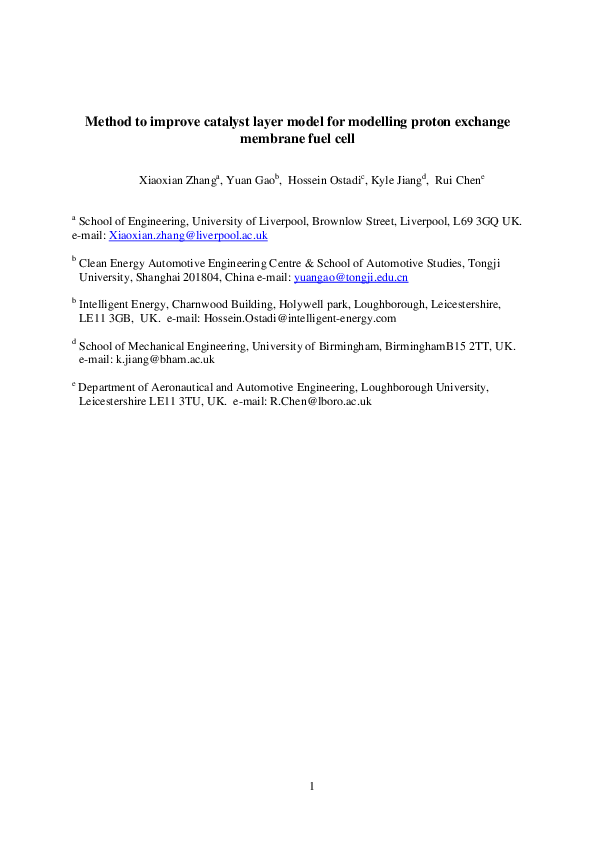 (PDF) Method to improve catalyst layer model for modelling proton ...