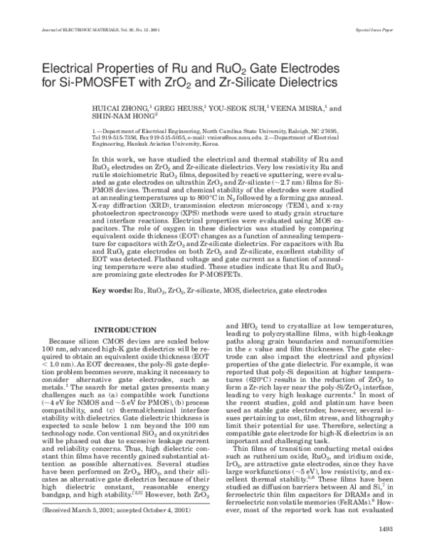 (PDF) Electrical properties of Ru and RuO2 gate electrodes for Si ...