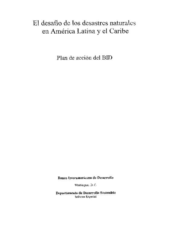 (PDF) El desafío de los desastres naturales en América Latina y el Caribe