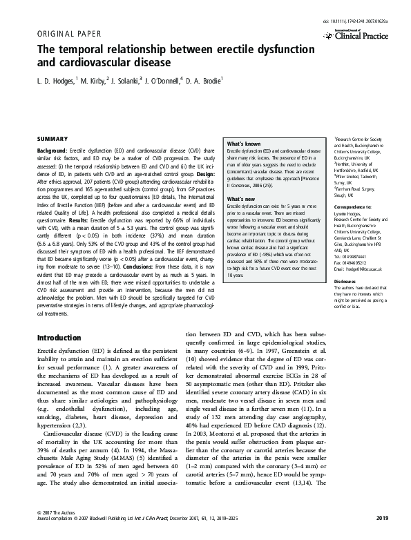 (PDF) The temporal relationship between erectile dysfunction and ...