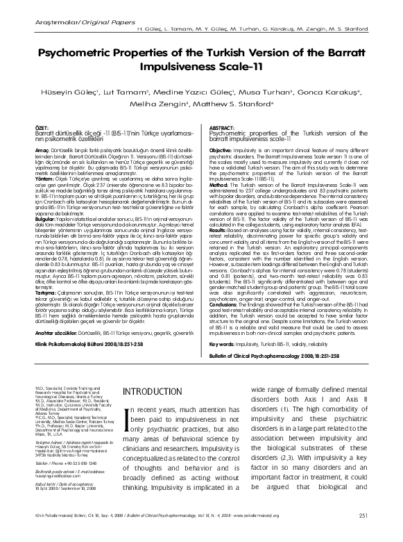 (PDF) Psychometric properties of the Turkish Version of Trait Shame and ...