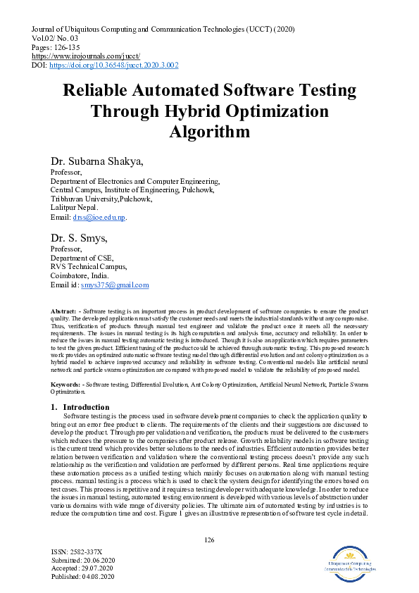 (PDF) Reliable Automated Software Testing Through Hybrid Optimization ...