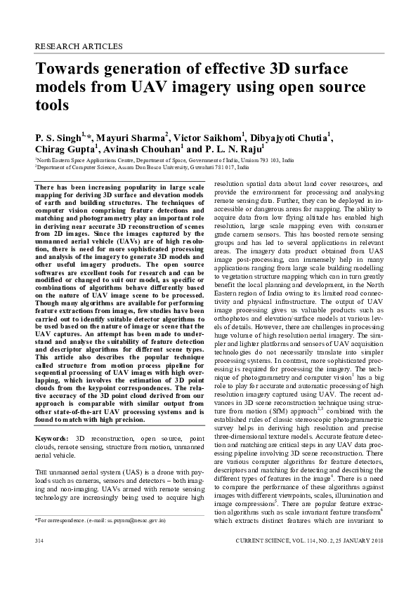 (PDF) Towards Generation of Effective 3D Surface Models from UAV ...