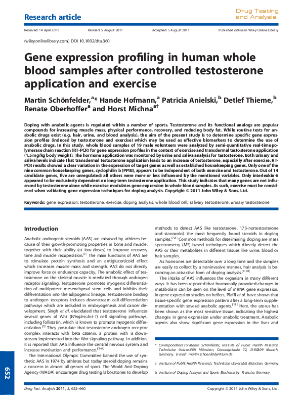 (PDF) Gene expression profiling in human whole blood samples after ...