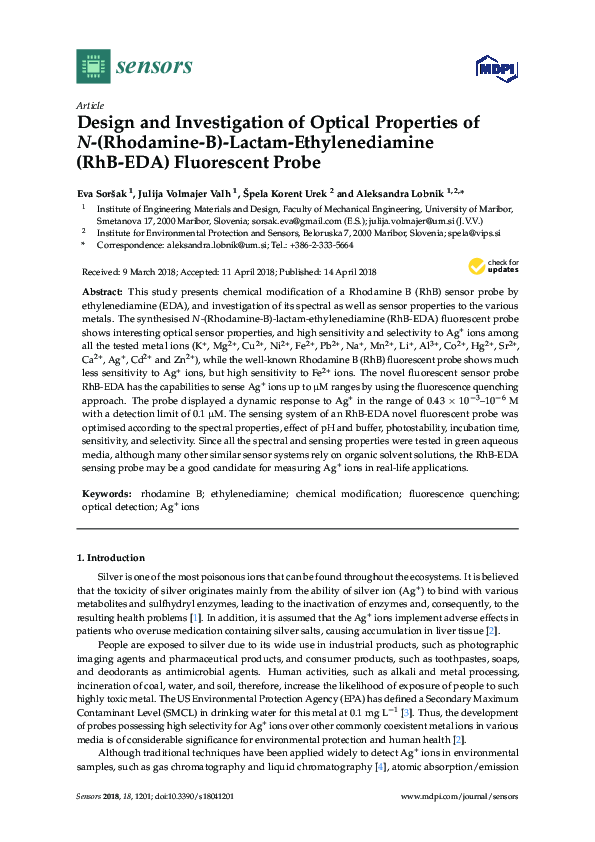 (PDF) Design and Investigation of Optical Properties of N-(Rhodamine-B ...