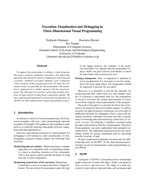 (PDF) Execution visualization and debugging in three-dimensional visual ...