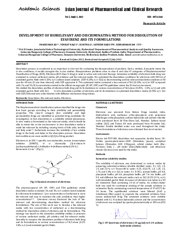 (PDF) Development of Biorelevant and Discriminating Method for ...