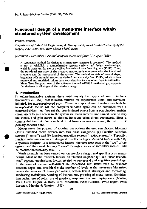 (PDF) Functional design of a menus-tree interface within structured ...