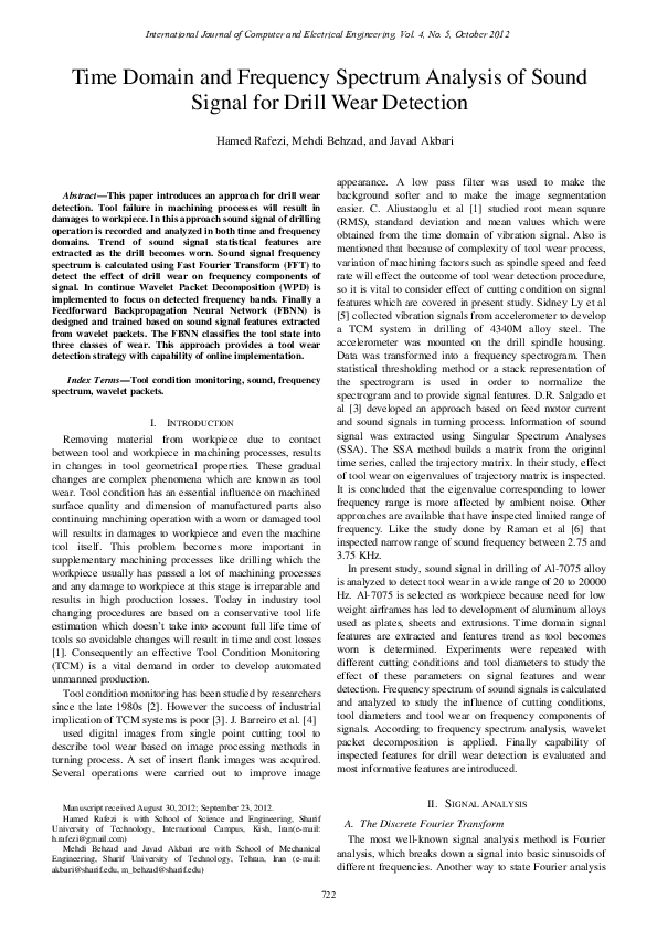 (PDF) Time Domain and Frequency Spectrum Analysis of SoundSignal for ...