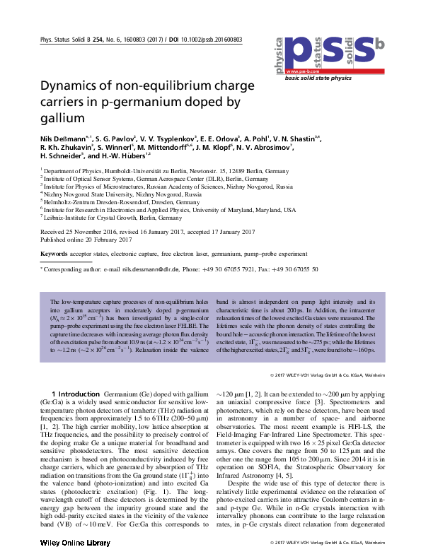 (PDF) Dynamics of nonequilibrium charge carriers in silicon quantum wires