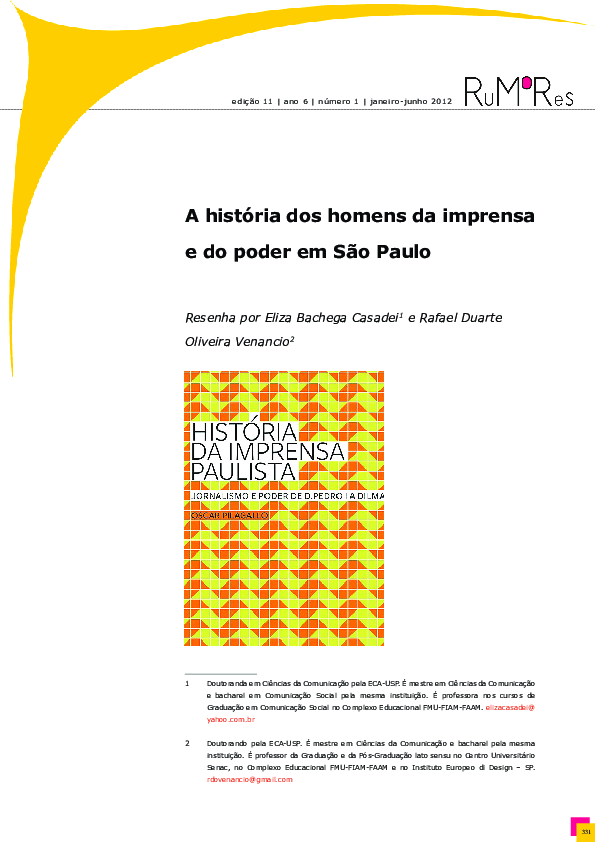 A história dos homens da imprensa e do poder em São Paulo