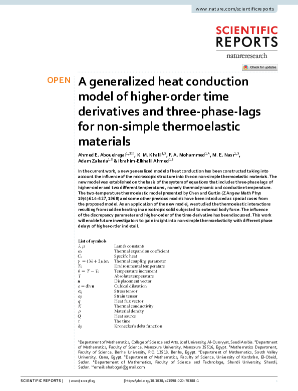 (PDF) A generalized heat conduction model of higher-order time ...