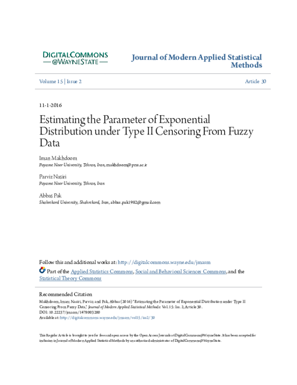 (PDF) Estimating the parameter of Exponential distribution under Type ...