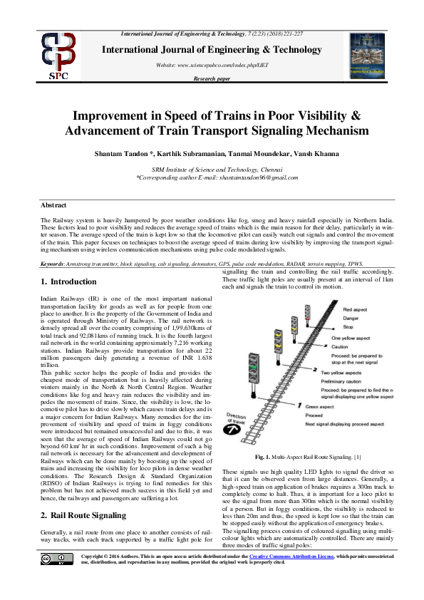 (PDF) Improvement in Speed of Trains in Poor Visibility Advancement of ...