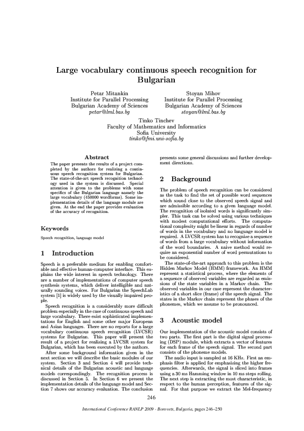 (PDF) Large vocabulary continuous speech recognition using weighted ...