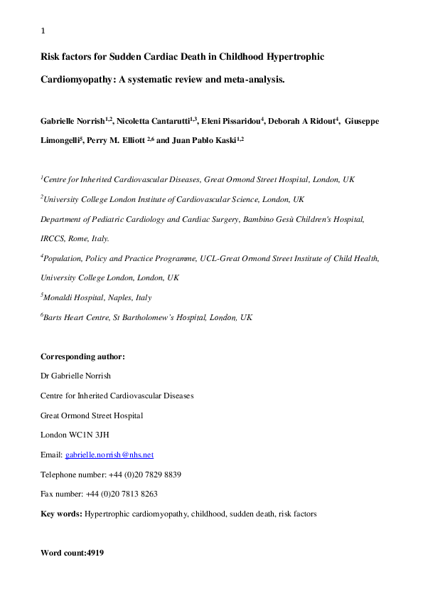 (PDF) Risk factors for sudden cardiac death in childhood hypertrophic ...