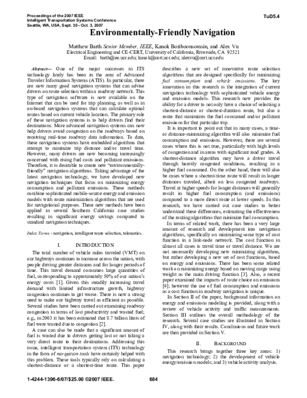 (PDF) Environmentally-Friendly Navigation