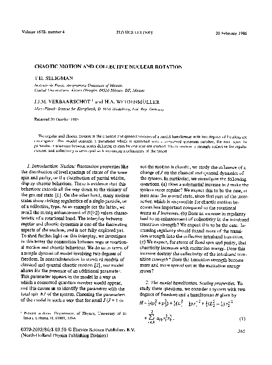 (PDF) Chaotic motion and collective nuclear rotation