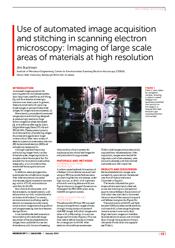 (PDF) Use of automated image acquisition and stitching in scanning ...