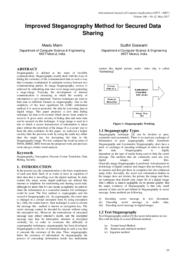 (PDF) Improved Steganography Method for Secured Data Sharing