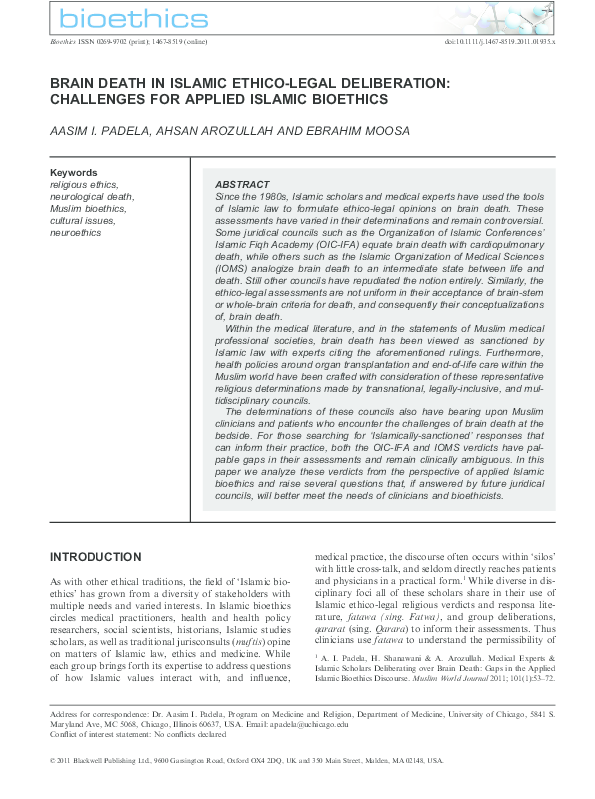 (PDF) Padela, A. I., A. Arozullah, E. Moosa. (2011). 