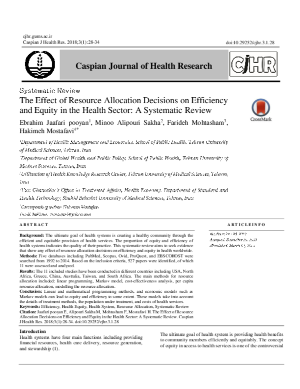 (PDF) The Effect of Resource Allocation Decisions on Efficiency and ...
