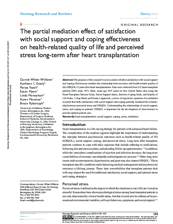 (PDF) The partial mediation effect of satisfaction with social support ...