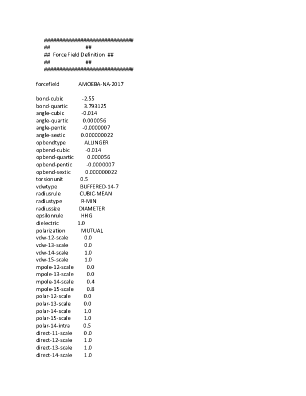 (PDF) AMOEBA Polarizable Atomic Multipole Force Field for Nucleic Acids