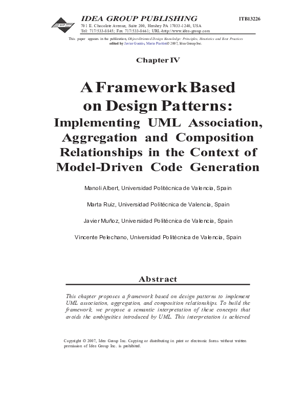 (PDF) A Framework Based on Design Patterns
