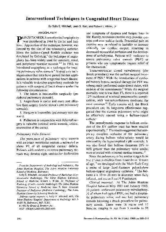(PDF) Interventional techniques in congenital heart disease