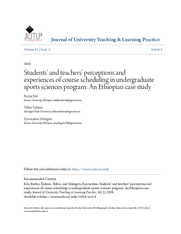 (PDF) Students' and teachers' perceptions and experiences of course ...