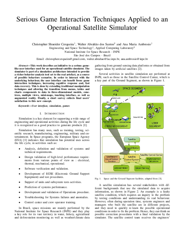 (PDF) Serious Game Interaction Techniques Applied to an Operational ...