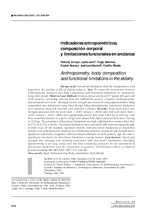 (PDF) [Anthropometry, body composition and functional limitations in ...