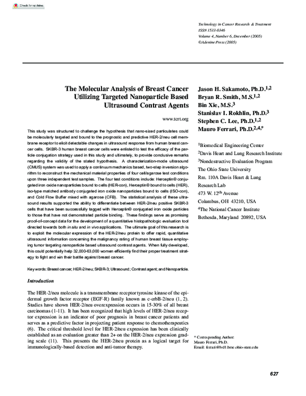 (PDF) The molecular analysis of breast cancer utilizing targeted ...