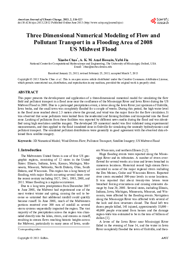 (PDF) Three Dimensional Numerical Modeling of Flow around Bridge Piers ...