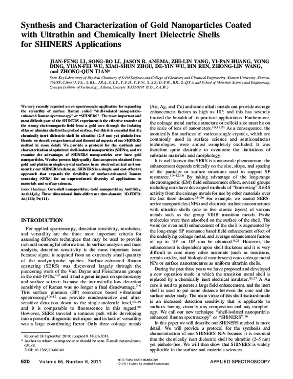 (PDF) Synthesis and characterization of gold nanoparticles supported on ...