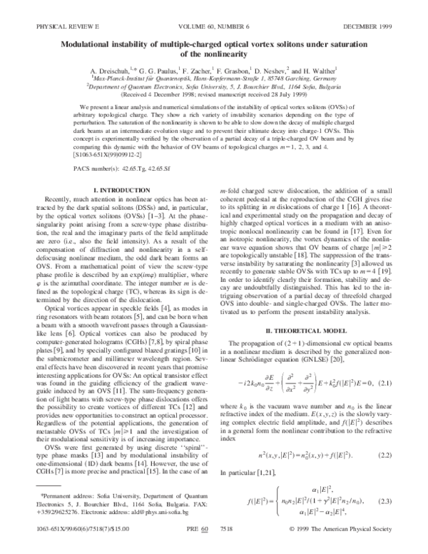 (PDF) Modulational instability of multiple-charged optical vortex ...
