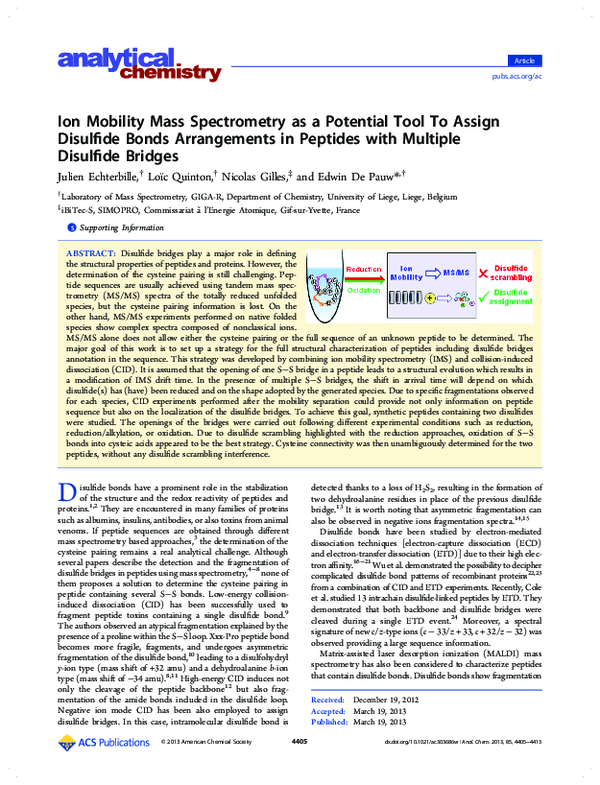 (PDF) Ion Mobility Mass Spectrometry as a Potential Tool To Assign ...