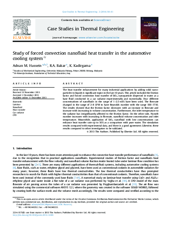 (PDF) Study of forced convection nanofluid heat transfer in the ...