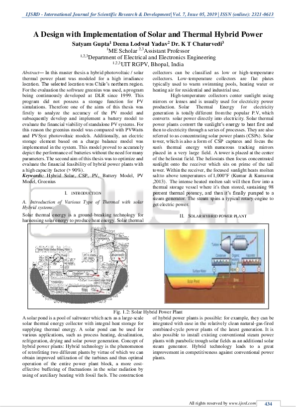 (PDF) A Design with Implementation of Solar and Thermal Hybrid Power