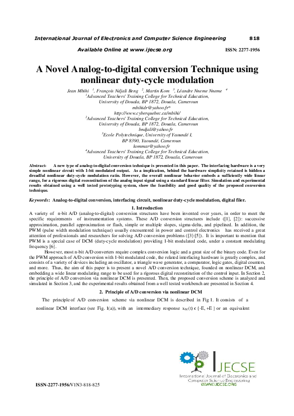 (PDF) A MultiChannel AnalogToDigital Conversion Technique Using