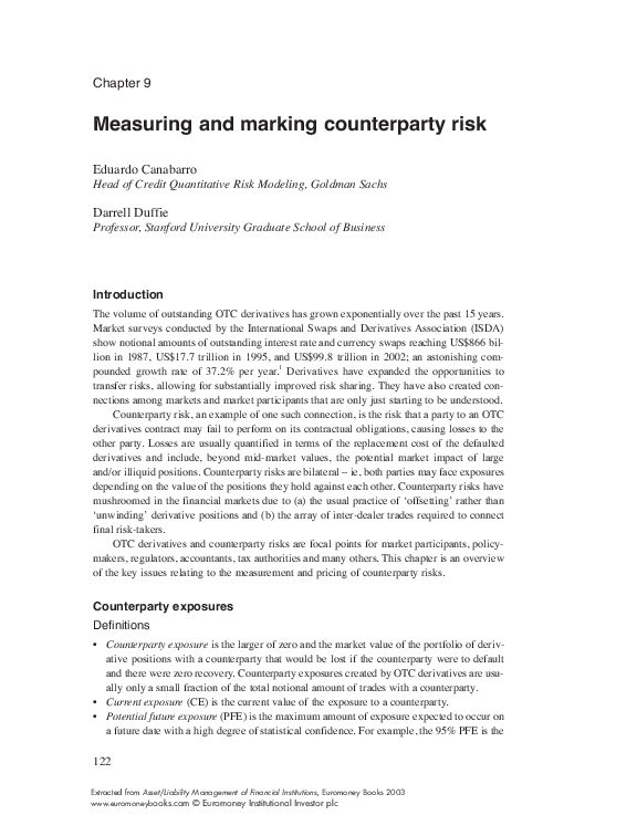 (PDF) Measuring and marking counterparty risk