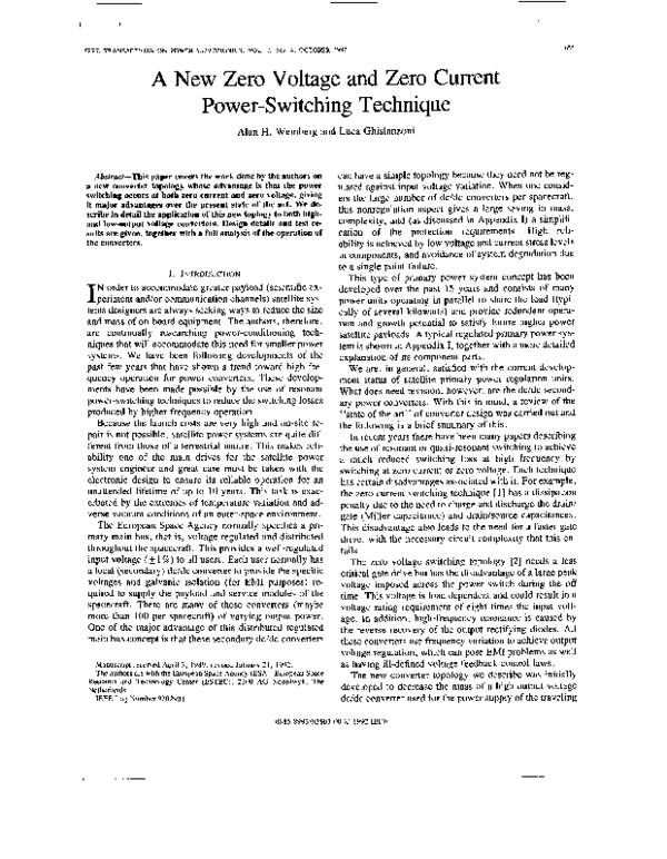 (PDF) A new zero voltage and zero current power-switching technique