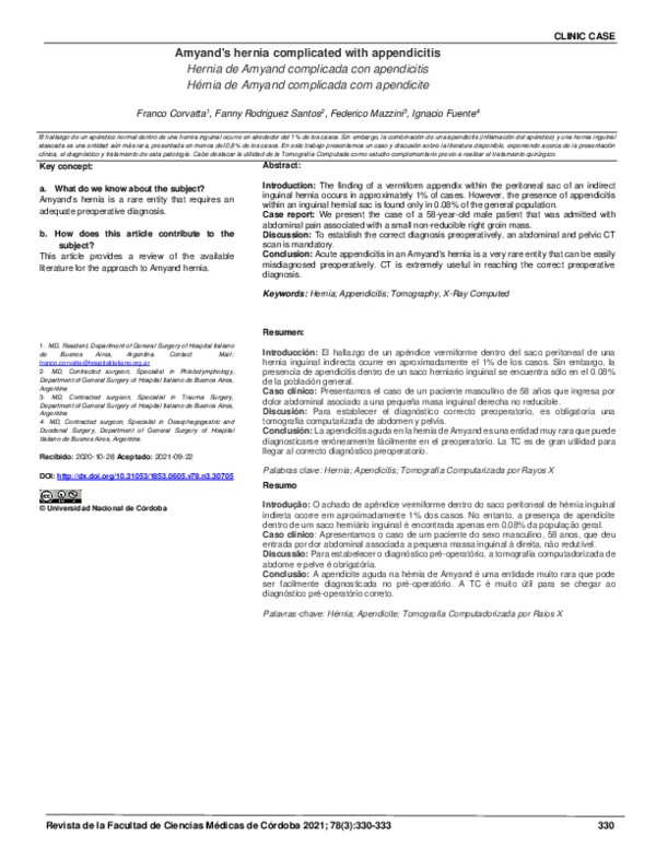(PDF) Amyand's hernia complicated with appendicitis