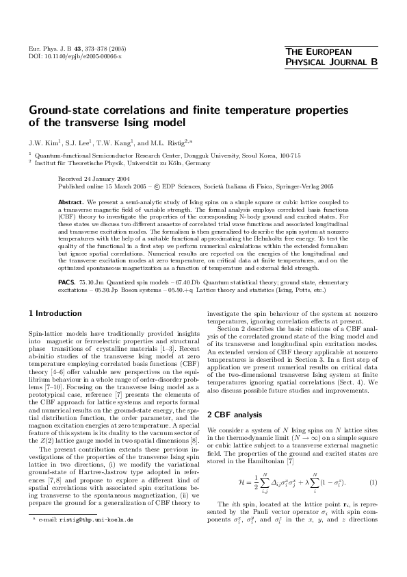 (PDF) Ground-state correlations and finite temperature properties of ...