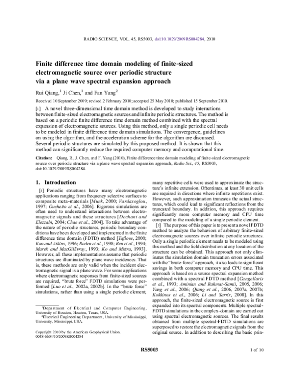 (PDF) Finite difference time domain modeling of finite-sized ...