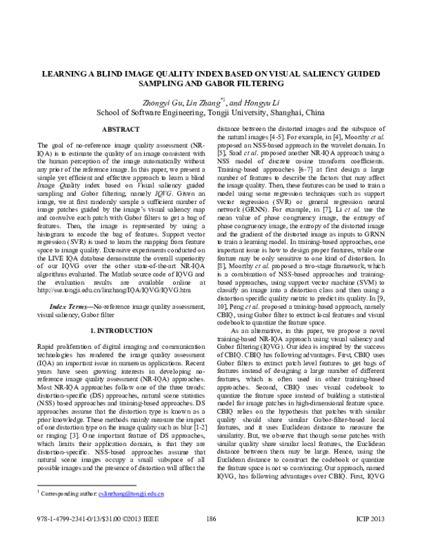 (PDF) Learning a blind image quality index based on visual saliency ...