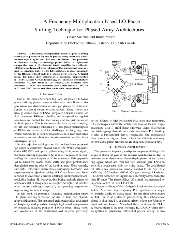 (PDF) A frequency multiplication based LO phase shifting technique for ...